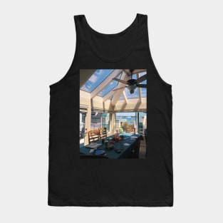 Peaceful Morning in California Beach House Tank Top